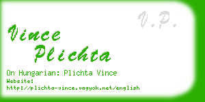 vince plichta business card